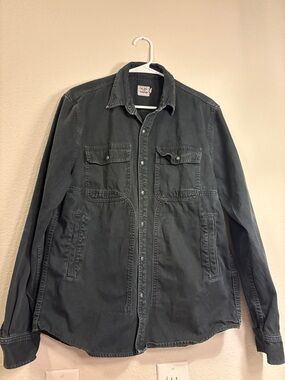 Men's Military-Style Field Jacket in Charcoal Gray